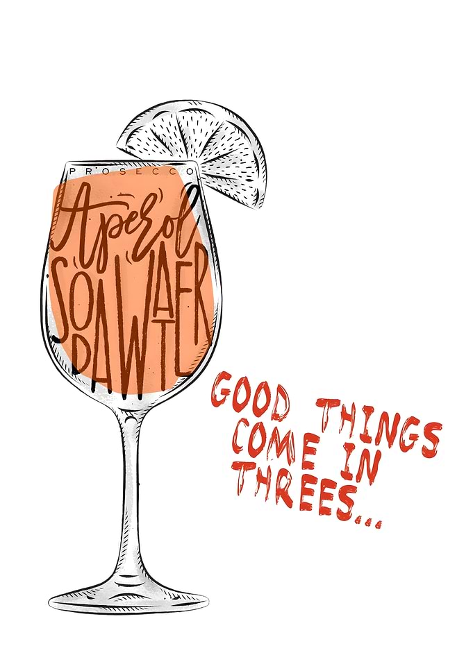 Aperol Spritz Cocktail Illustration