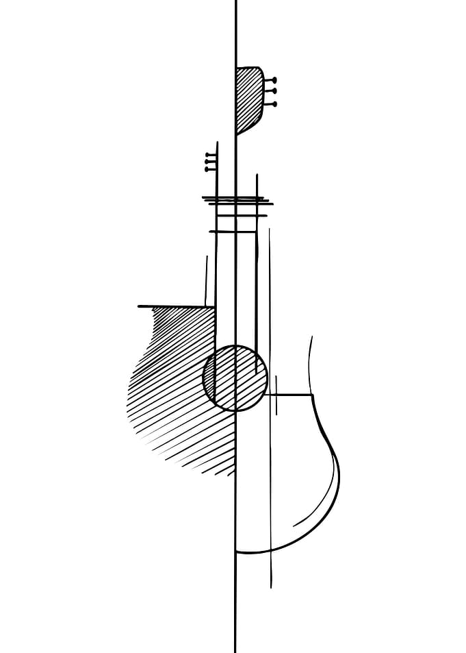 Abstract Guitar Line Art