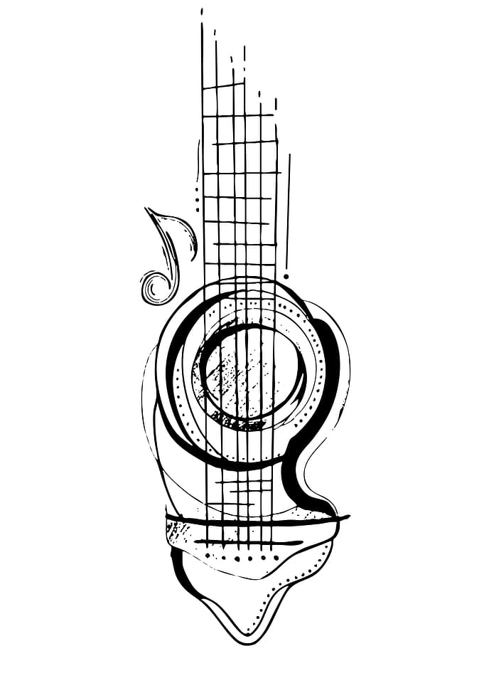 Abstract Guitar Sketch