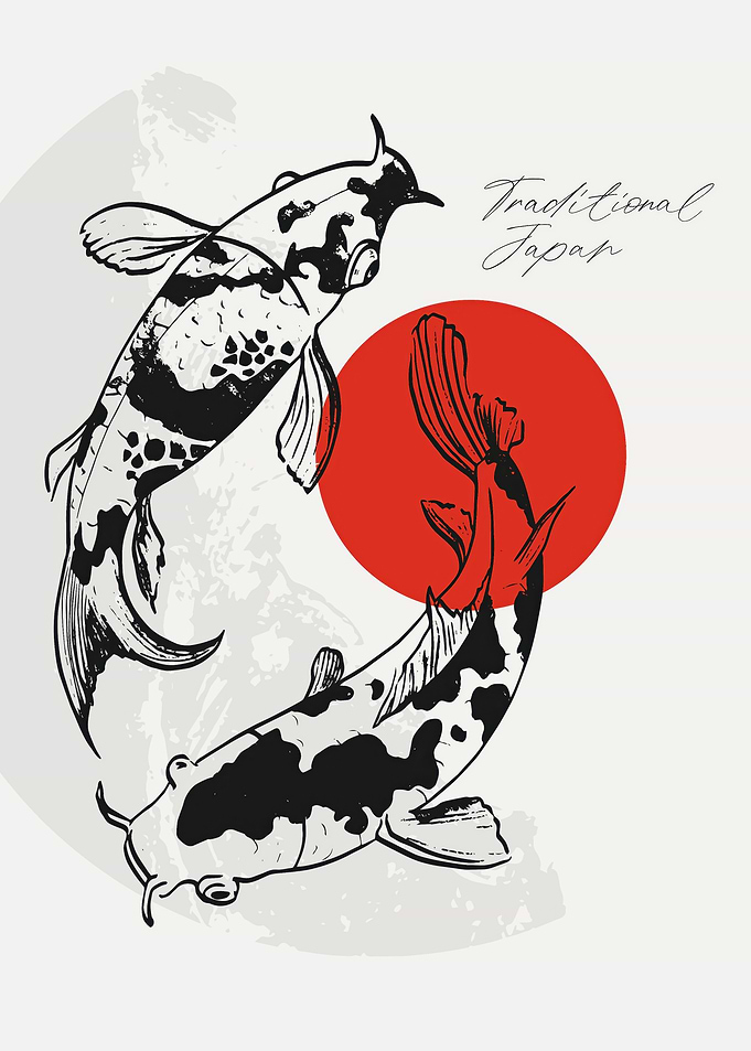 Traditional Japan Koi Fish Art