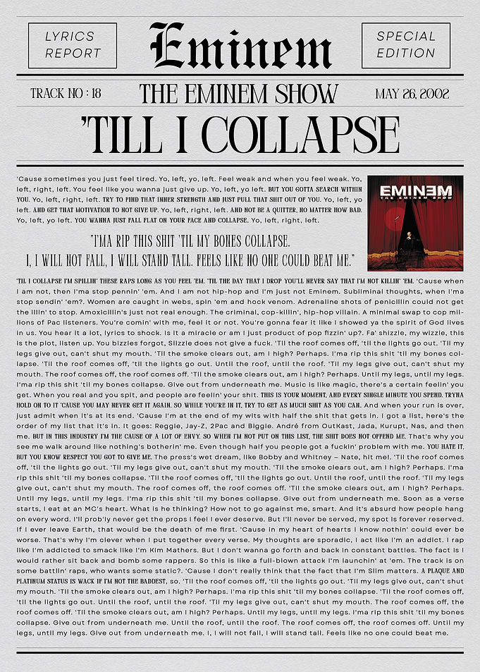 Eminem - 'Till I Collapse Lyrics