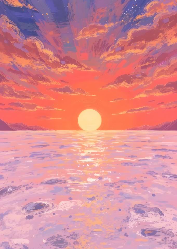 Pastel Sunset Over Water