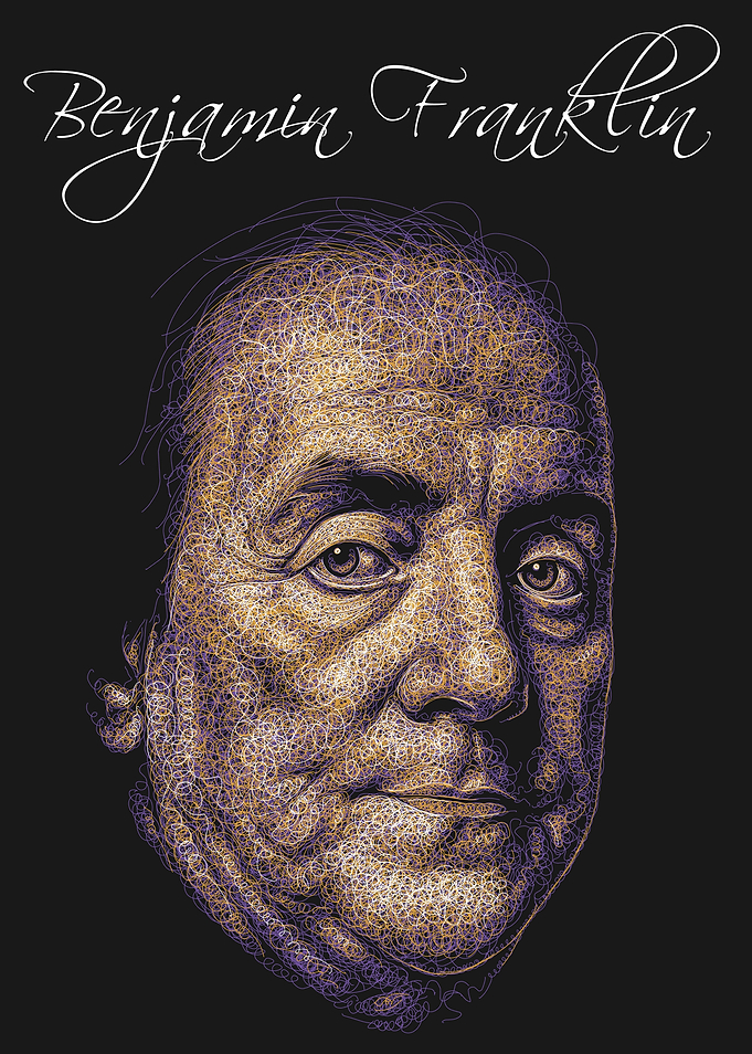 Benjamin Franklin Portrait - Digital Art