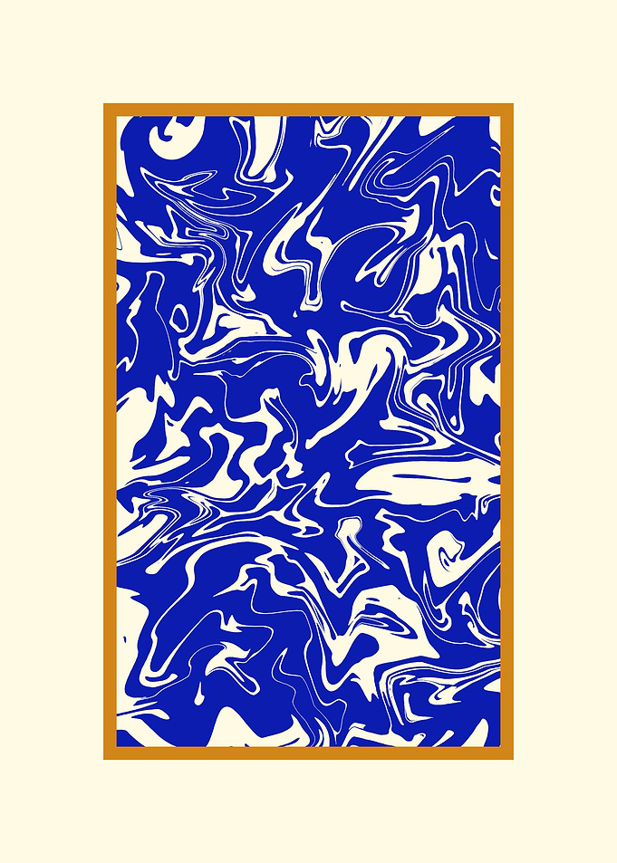 Retro Blue Liquid Swirl