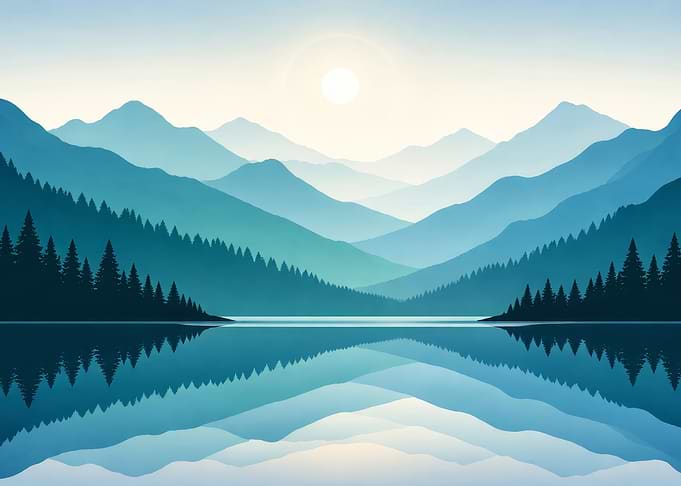Serene Mountain Lake Reflection