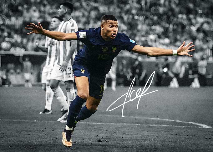 Kylian Mbappé celebrating a goal