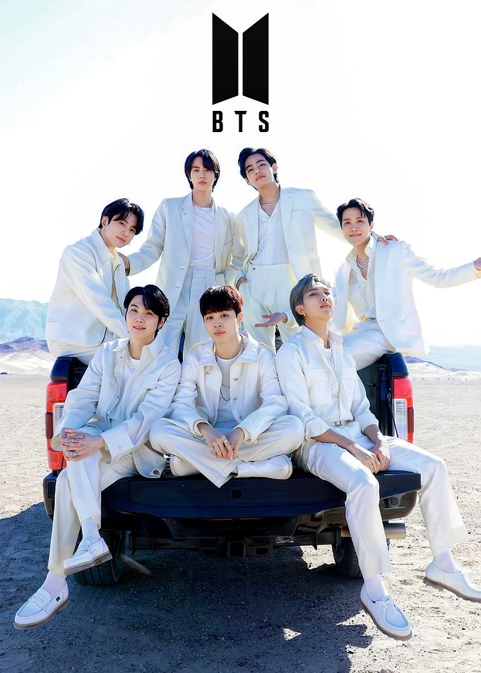 BTS Group Photo in White Suits