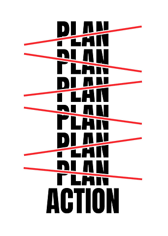 Plan vs Action Text Art