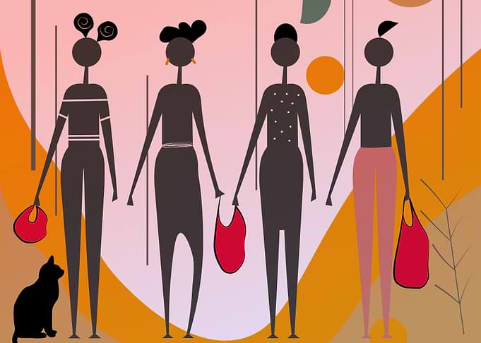 Four women shopping