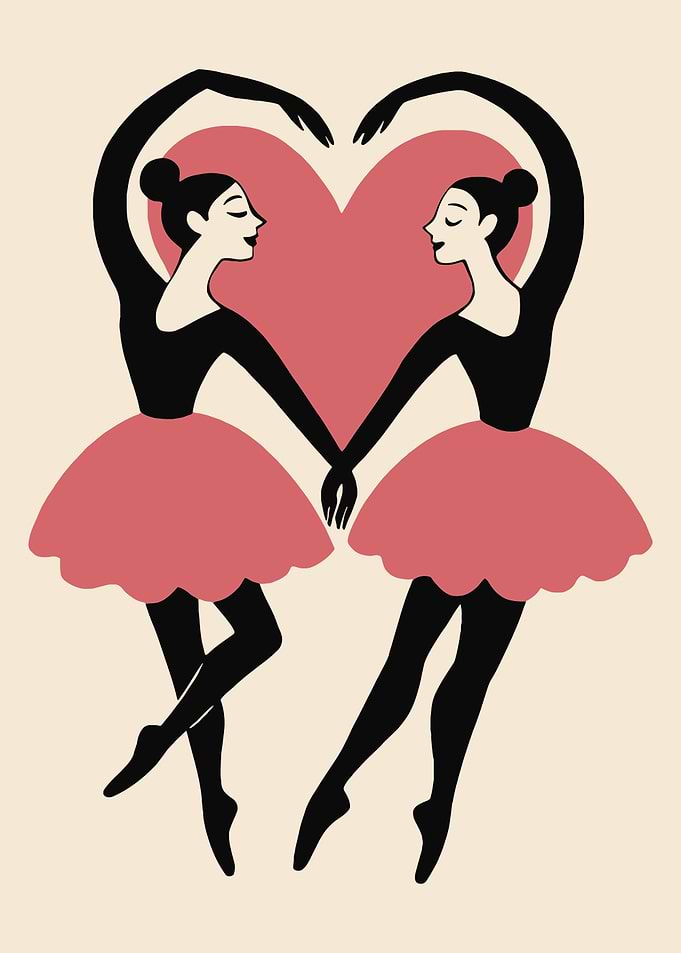 Ballet Dancers Forming a Heart