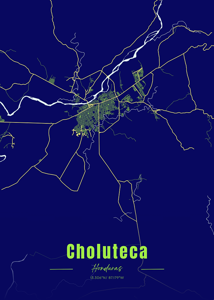 Choluteca Honduras Map Art