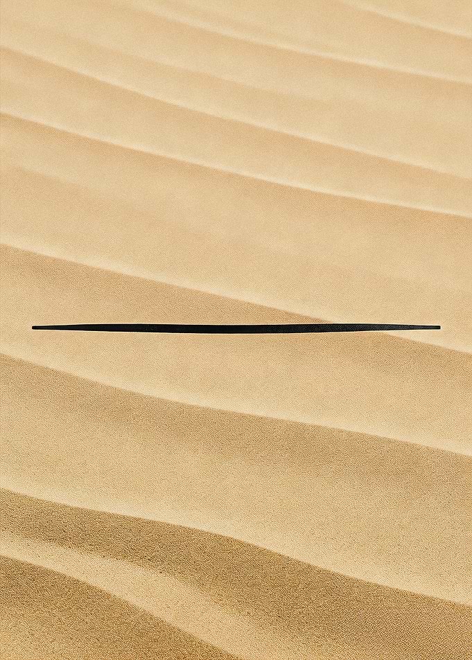 JAPANDI ZEN Minimalist Black Line Desert Sand Art