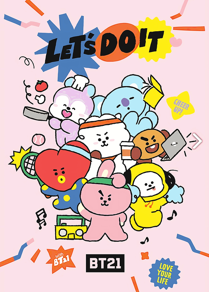 BT21 Let's Do It Cartoon Illustration