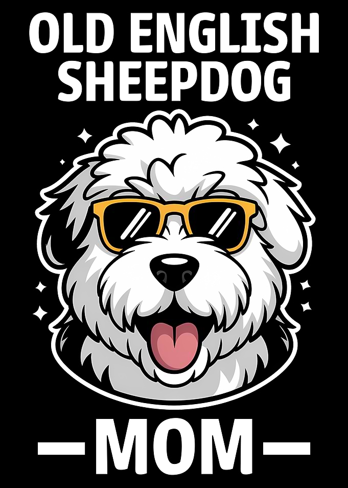 Old English Sheepdog Mom Cartoon