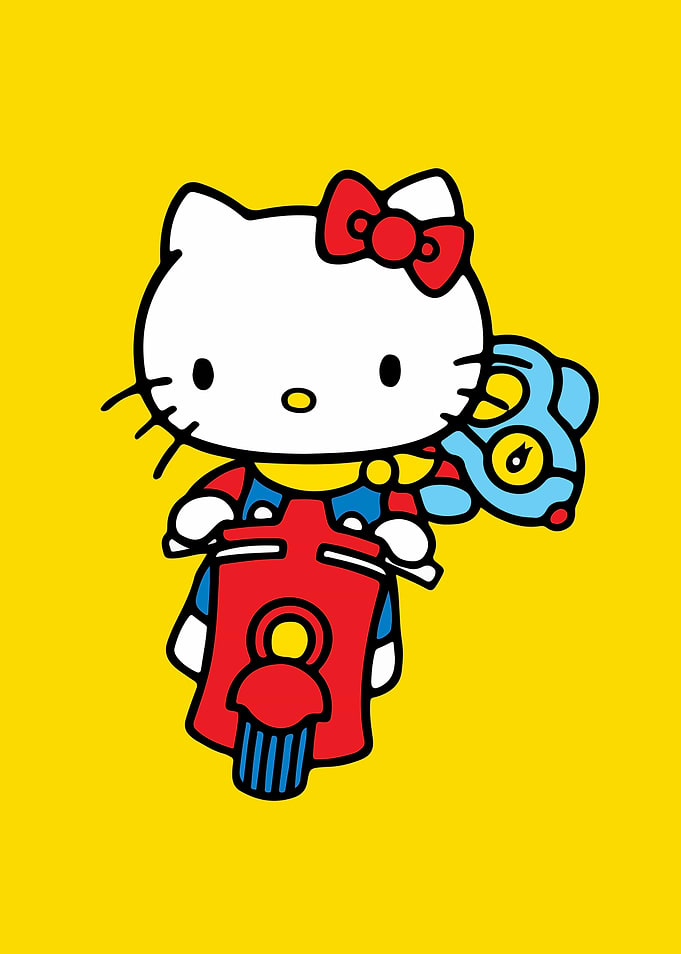 Hello Kitty on a scooter
