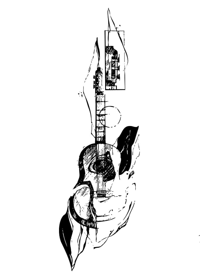 Abstract Guitar Sketch