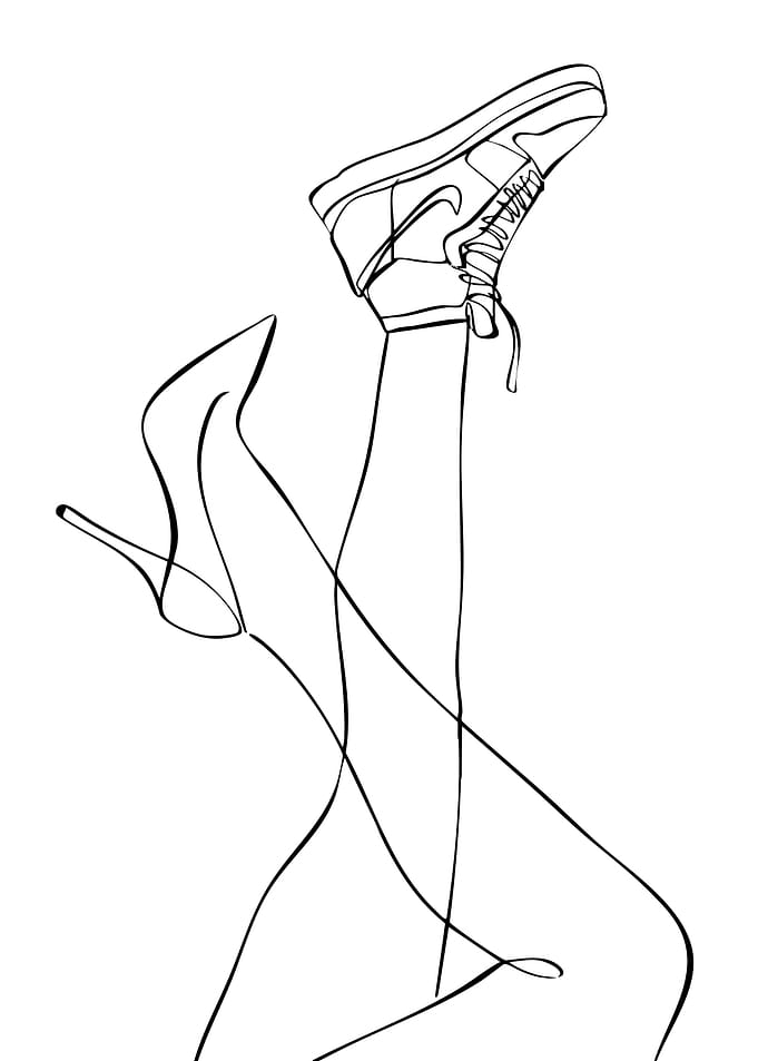 Line Art: Shoe and Heel