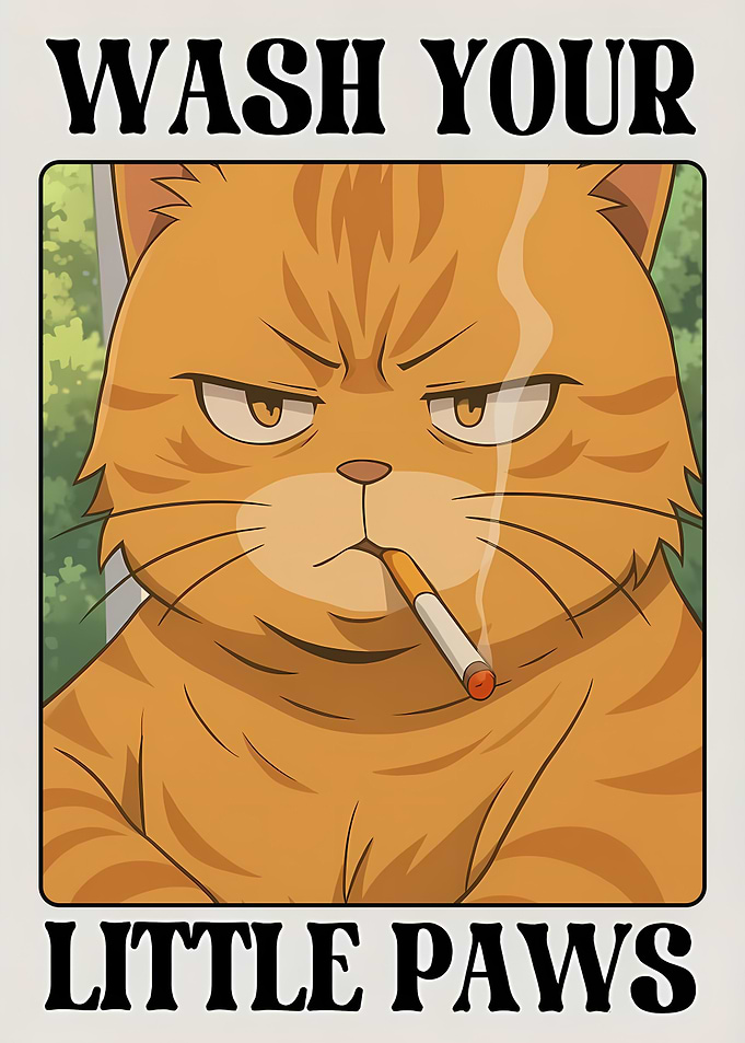 Grumpy Cat Smoking Cigarette