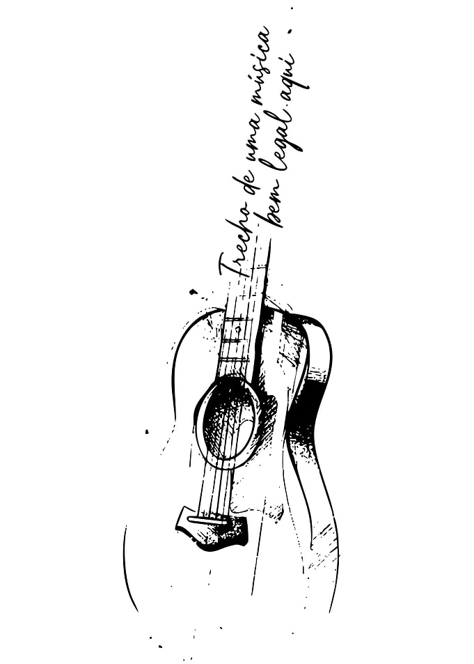 Guitar Sketch with Text Overlay
