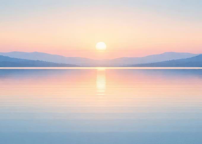 Serene Sunset Over a Calm Lake