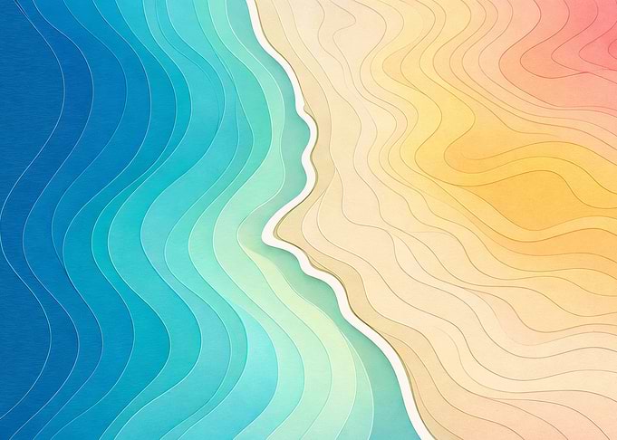Abstract Beach and Ocean Waves