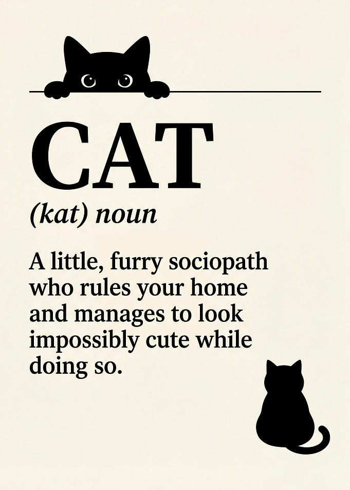 Cat Definition Funny Poster