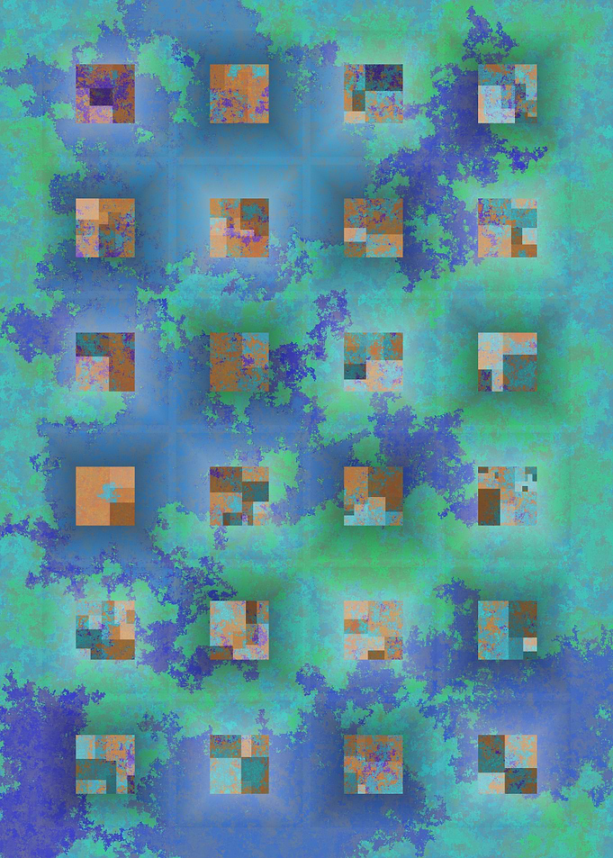 Abstract Squares on Textured Background