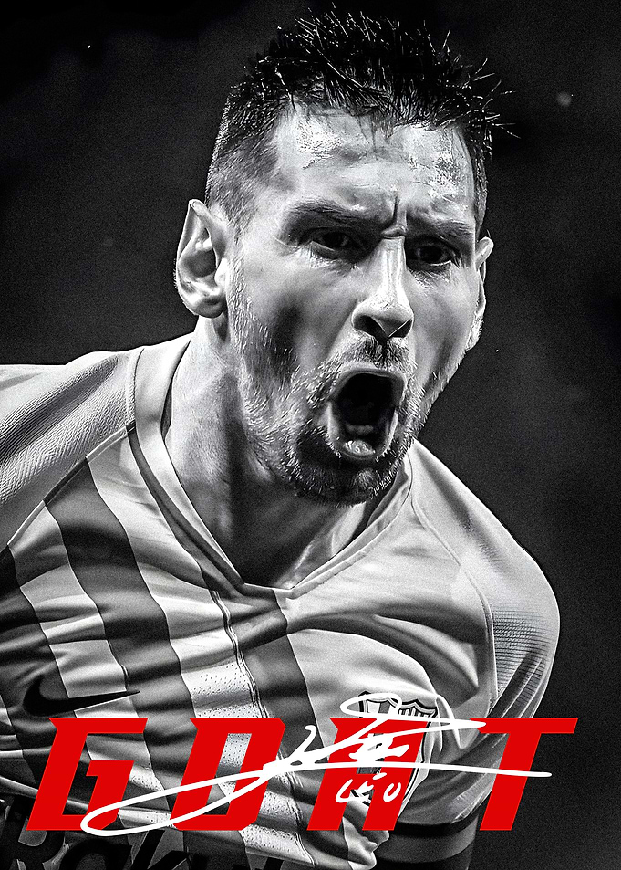 Lionel Messi GOAT Portrait