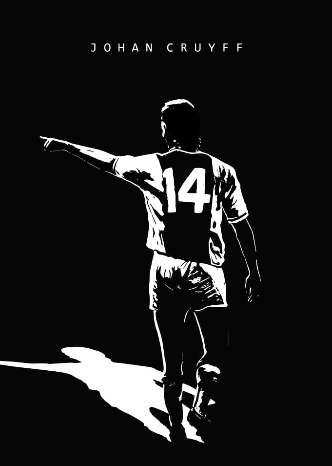 Johan Cruyff Black and White Portrait