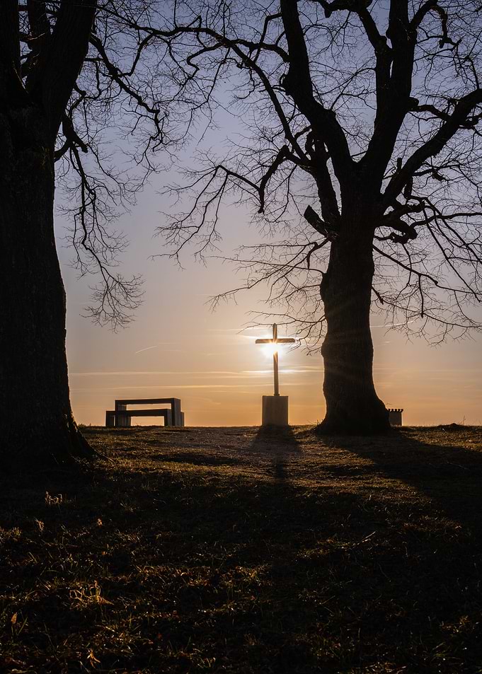 Cross Silhouette at Sunset