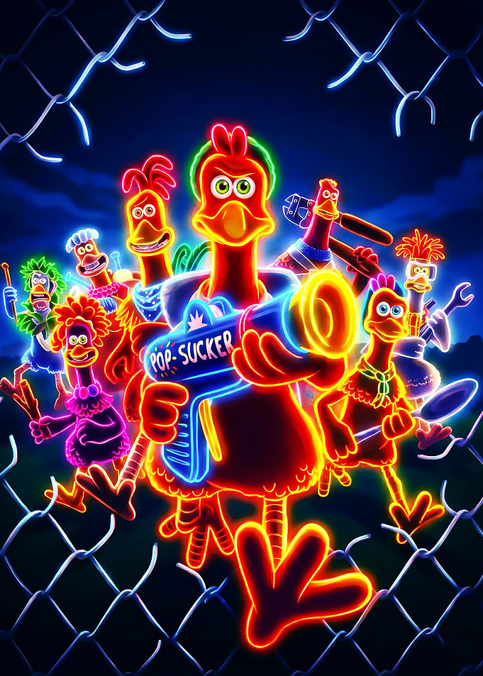 Chicken Run: Dawn of the Nugget Neon Poster