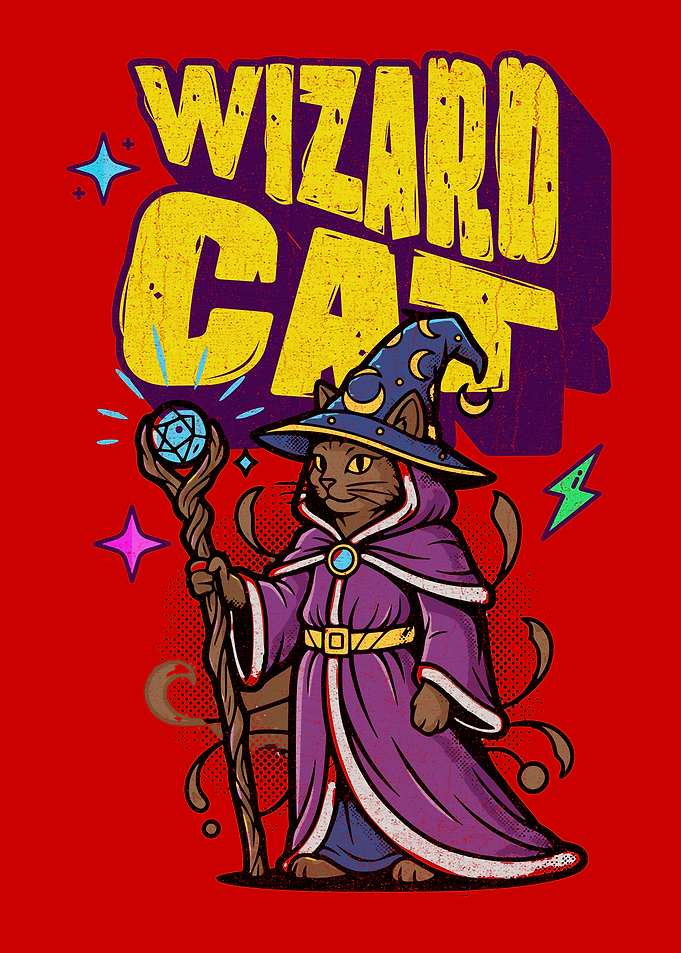 Wizard Cat with Staff