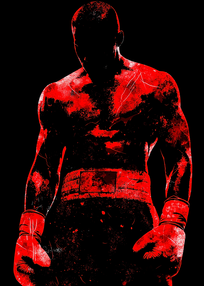 Boxer in Red and Black