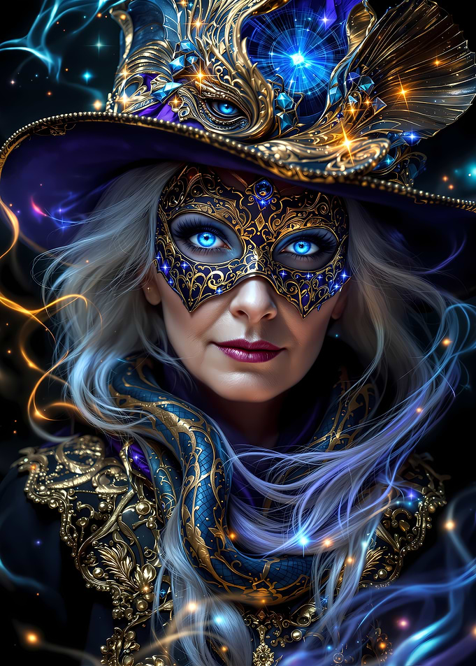 Mysterious fantasy sorceress in Masquerade