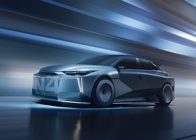 Futuristic Silver Concept Car