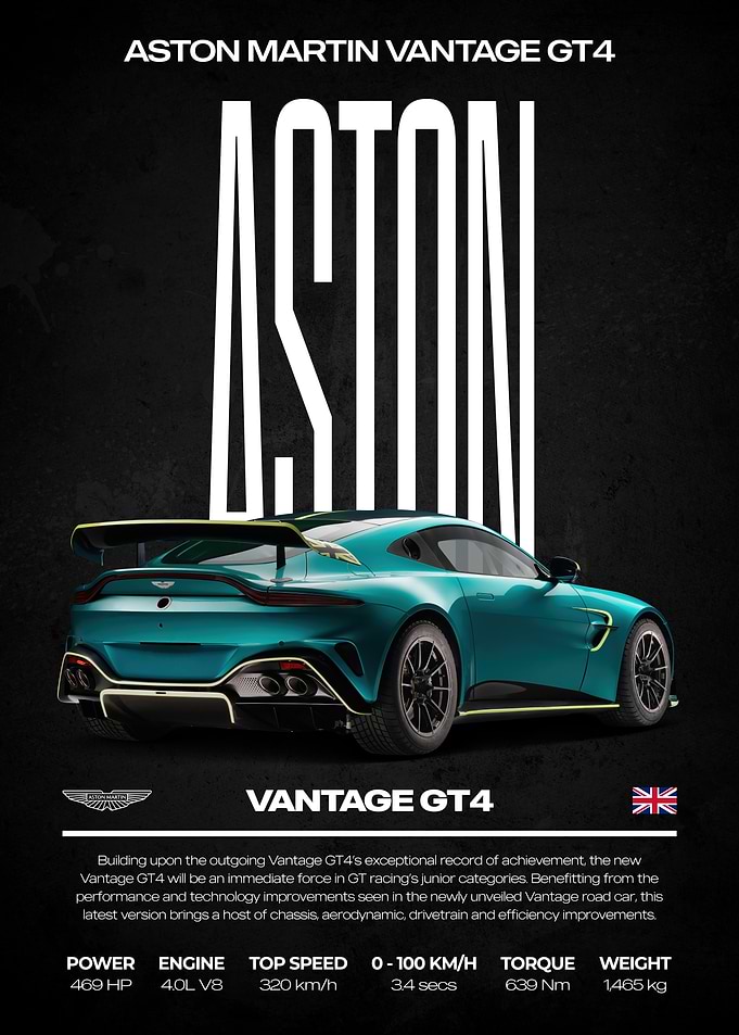 Aston Martin Vantage GT4 Poster