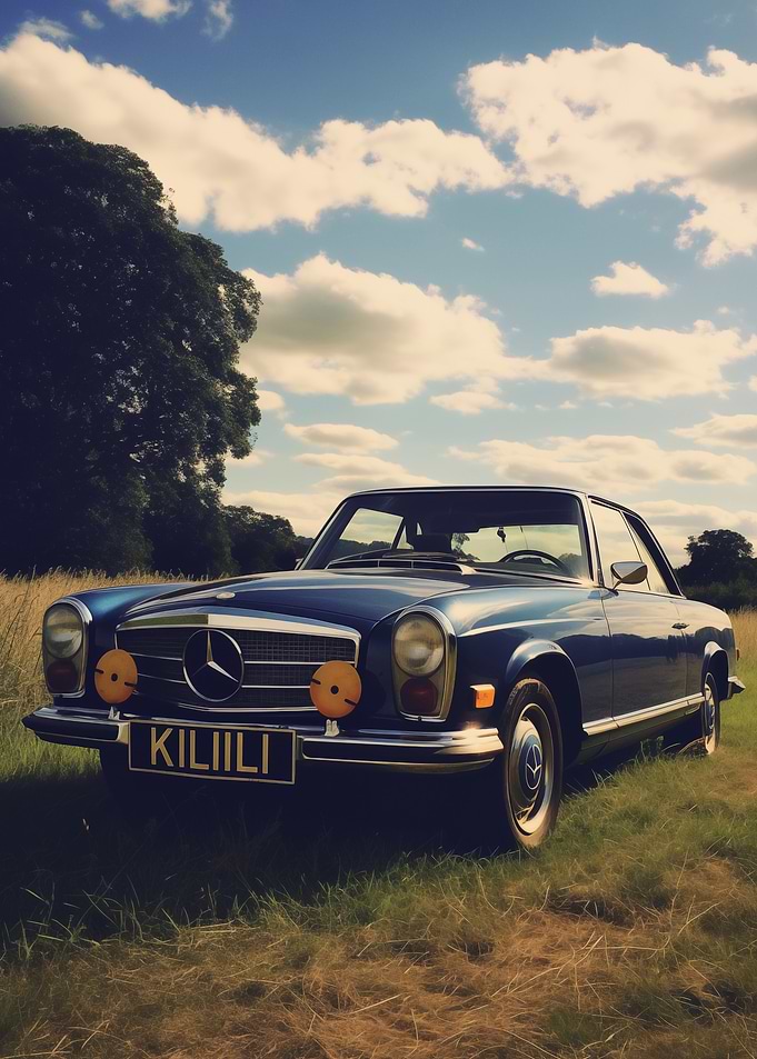 Vintage Blue Mercedes