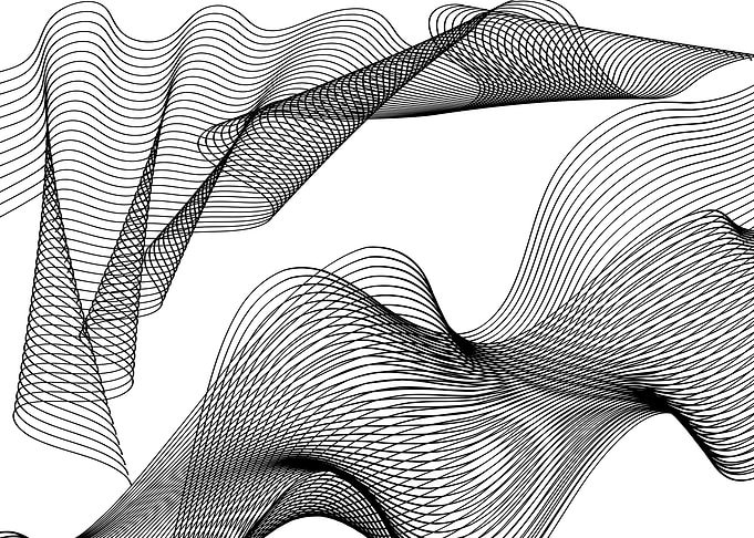 Abstract Black and White Wavy Lines