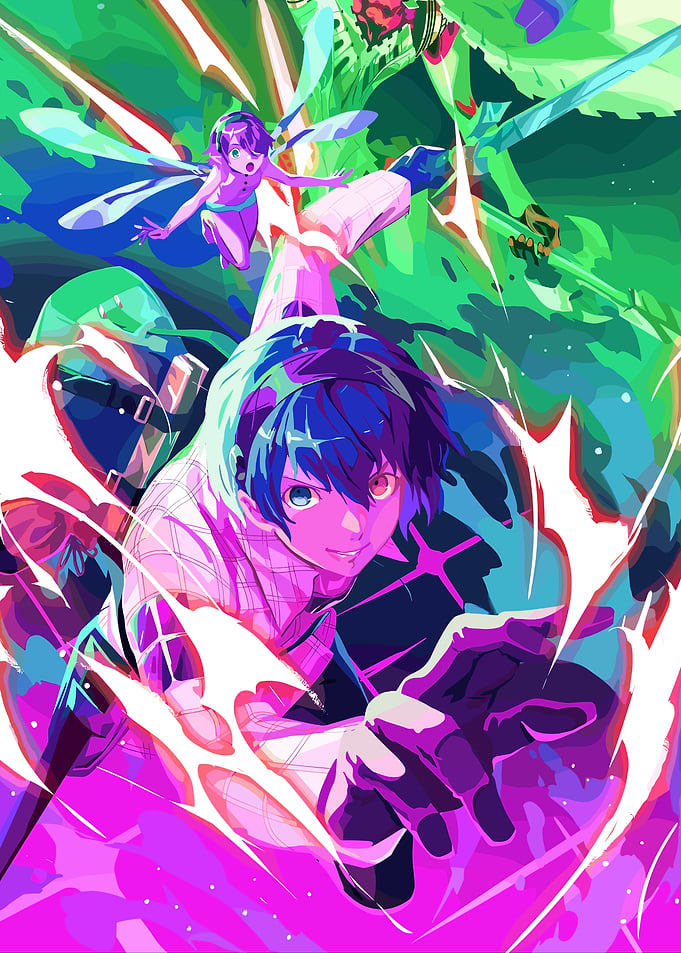 Characters in dynamic action pose