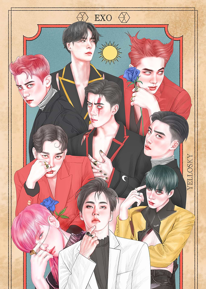 EXO Tarot Card Illustration