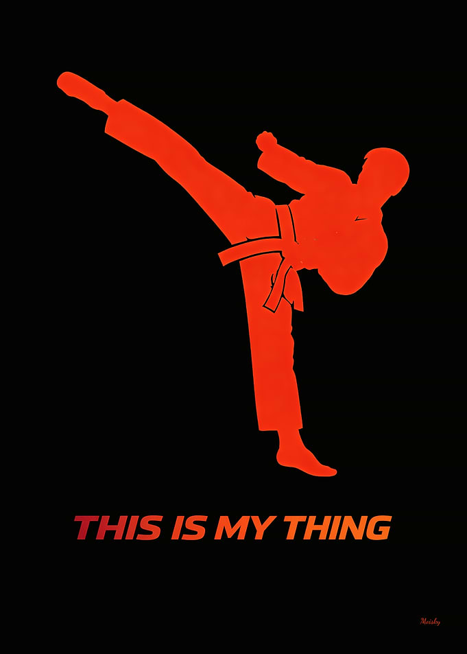 Minimalist Martial Arts Lifestyle Silhouette