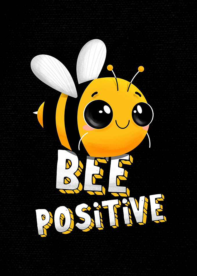 Cute Bee with Inspirational Text