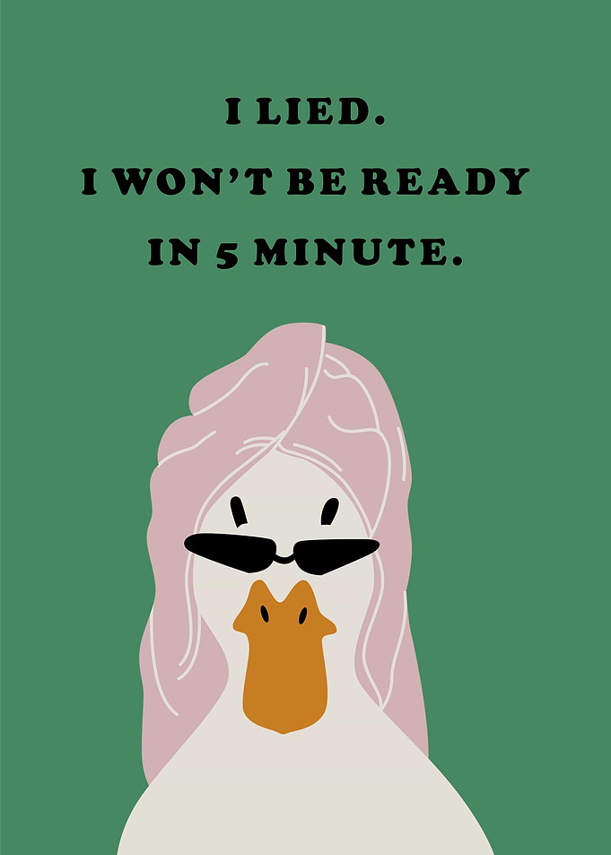 Funny Duck with Sunglasses and Towel