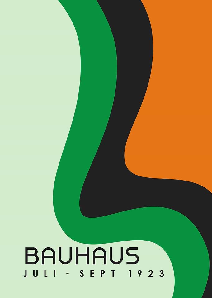 Bauhaus Poster with Abstract Shapes