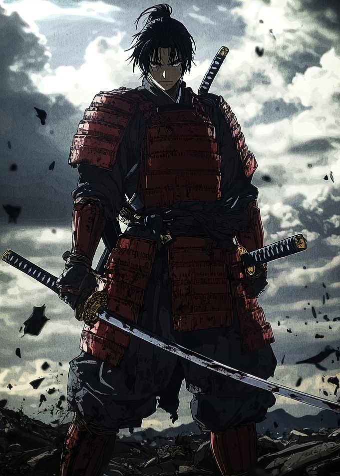Samurai Warrior with Swords
