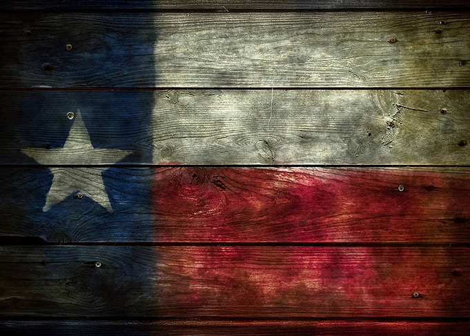 Texas Flag on Wood Texture