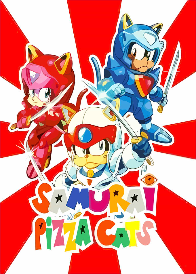 Samurai Pizza Cats Game Art Illustration