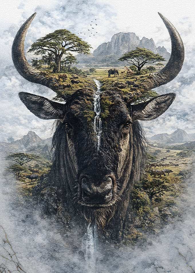 Surreal Wildebeest Landscape