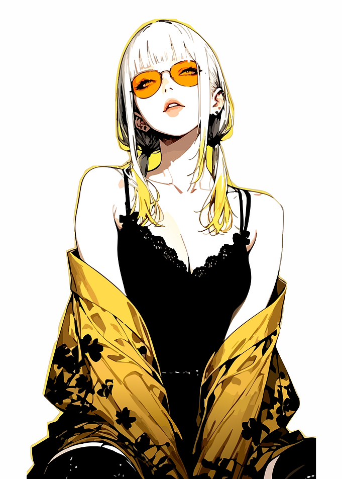 Anime Girl with Sunglasses and Jacket