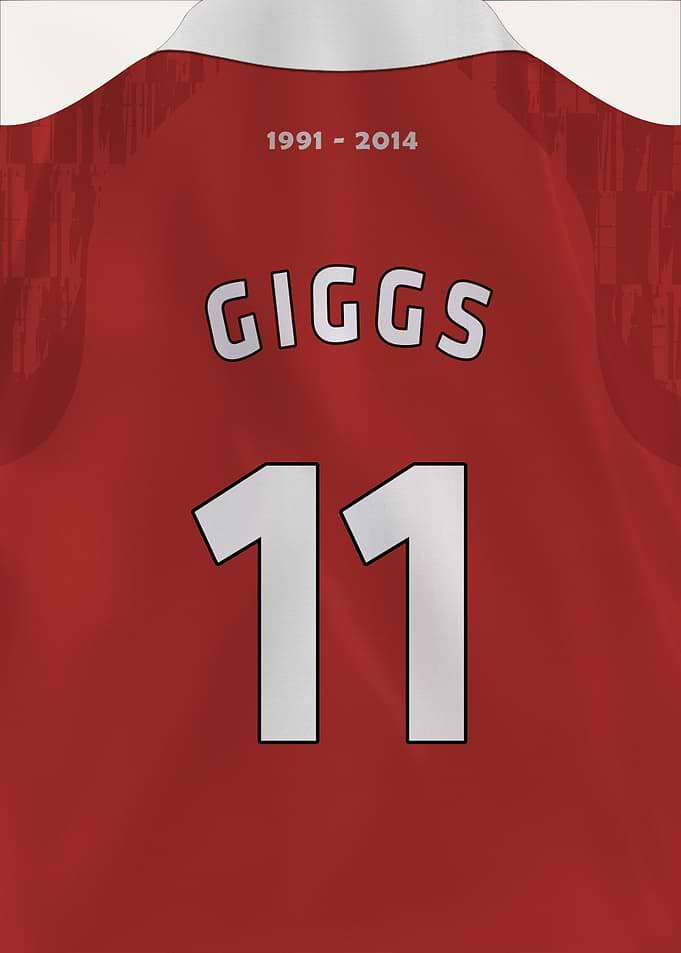 The Welsh Wizard: Ryan Giggs No. 11 Retro 1999 Heritage Art